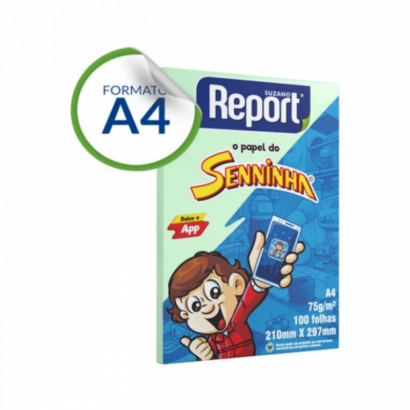 PAPEL SULFITE A4 100FL VERDE SENINHA - CAIXA COM 25 UNIDADES
