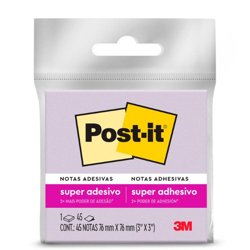 BLOCO ADESIVO ANOTACAO 76X76MM 45 FOLHAS ROXO POST-IT - REF. 4392922 - 1 UNIDADE