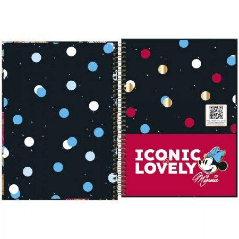 CADERNO 1 MATERIA CAPA DURA 80 FOLHAS MINNIE TILIBRA - REF. 30808 - PACOTE COM 4 UNIDADES