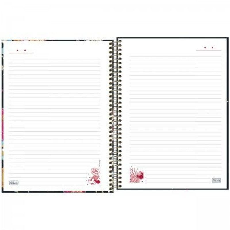 CADERNO 1 MATERIA CAPA DURA 80 FOLHAS MINNIE TILIBRA - REF. 30808 - PACOTE COM 4 UNIDADES