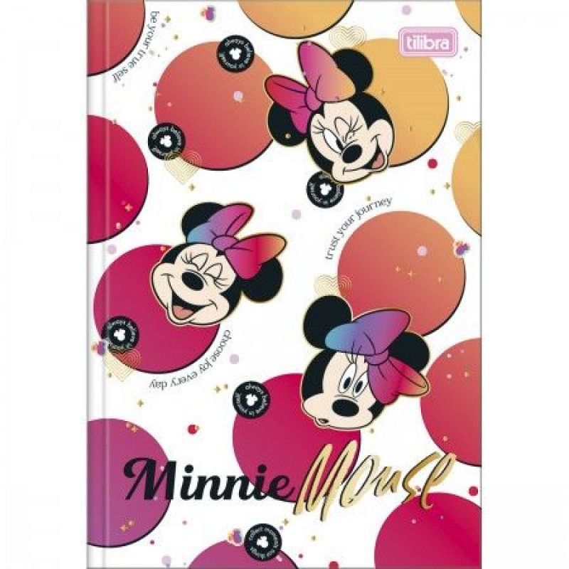 CADERNO BROCHURAO CAPA DURA 80 FOLHAS MINNIE - REF. 30886 - PACOTE COM 5 UNIDADES