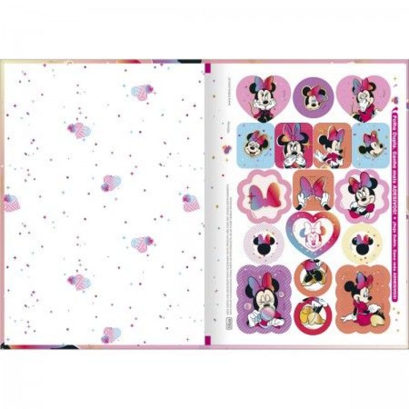 CADERNO BROCHURAO CAPA DURA 80 FOLHAS MINNIE - REF. 30886 - PACOTE COM 5 UNIDADES