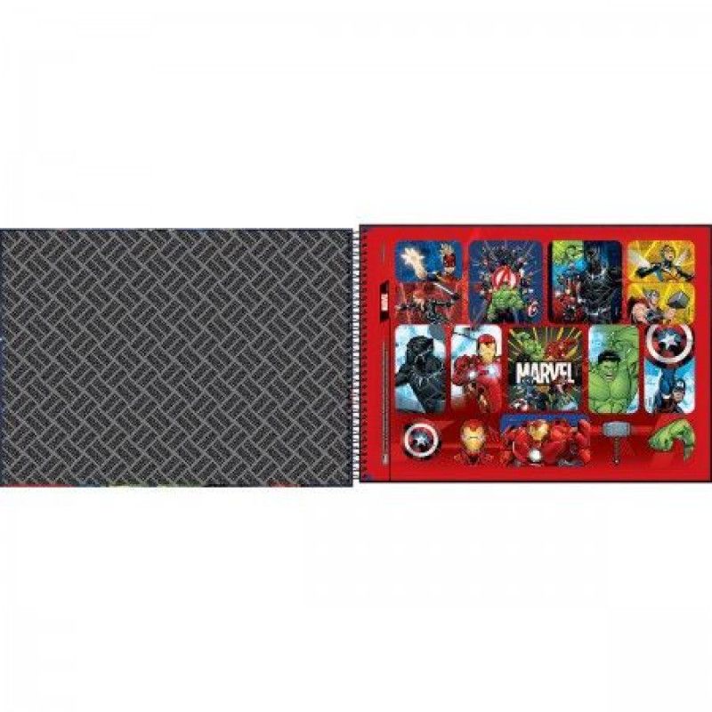 CADERNO CARTOGRAFIA CAPA DURA 80 FOLHAS AVENGERS TILIBRA - REF. 30901 - PACOTE COM 4 UNIDADES