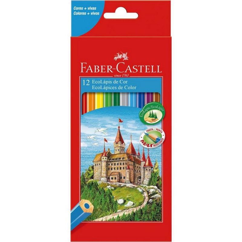 LAPIS 12 CORES LVM ECOLAPIS FABER-CASTELL - REF. 120112G - CAIXA COM 12 UNIDADES