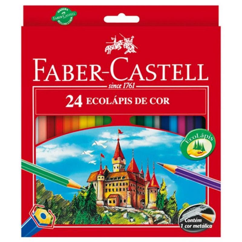 LAPIS 24 CORES LVM ECOLAPIS FABER-CASTELL - REF. 120124G - CAIXA COM 6 UNIDADES