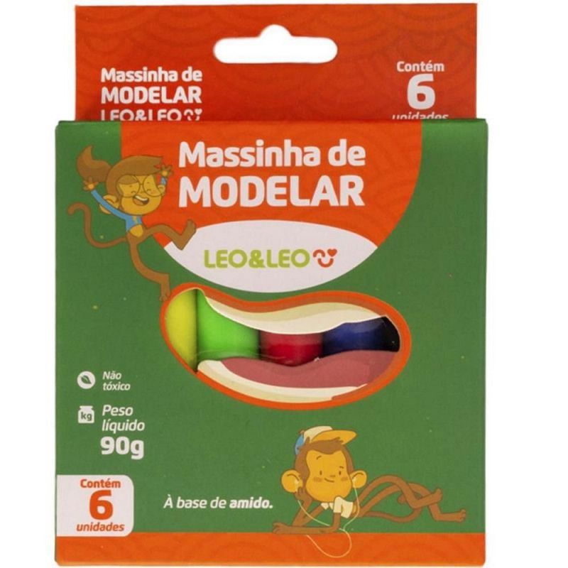MASSA MODELAR 6 CORES SOFT LEO E LEO - REF. 4357 - CAIXA COM 12 UNIDADES