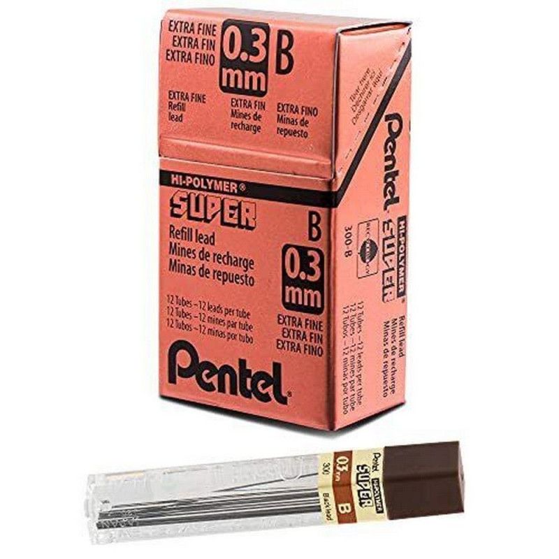 GRAFITE 0,3MM B PENTEL - REF. 300-B - CAIXA COM 12 UNIDADES