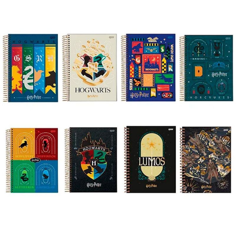 CADERNO 15 MATERIAS CAPA DURA 300FL HARRY POTTER JANDAIA - REF. 63602 - PACOTE COM 2 UNIDADES
