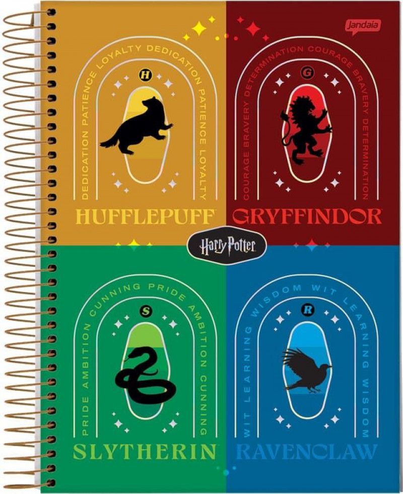 CADERNO 15 MATERIAS CAPA DURA 300FL HARRY POTTER JANDAIA - REF. 63602 - PACOTE COM 2 UNIDADES