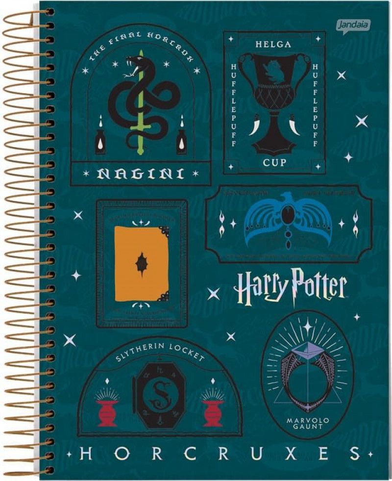 CADERNO 15 MATERIAS CAPA DURA 300FL HARRY POTTER JANDAIA - REF. 63602 - PACOTE COM 2 UNIDADES