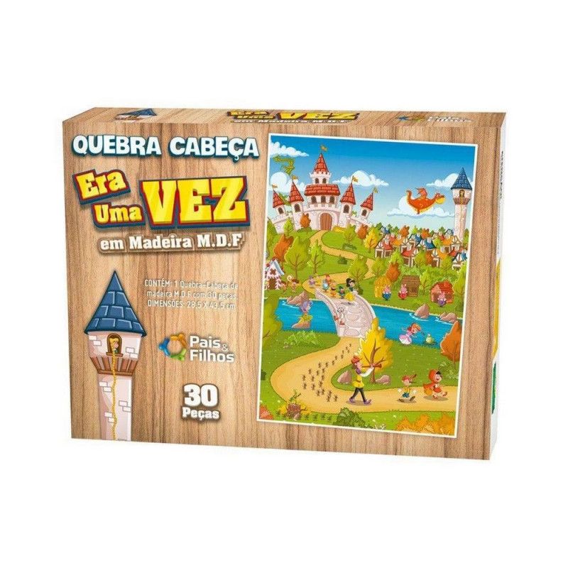 QUEBRA CABECA ERA UMA VEZ 30 PECAS MADEIRA - REF. 964 - 1 UNIDADE