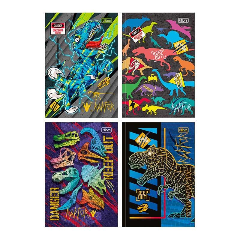 CADERNO BROCHURA 1/4 CAPA DURA 80 FOLHAS RAPTOR TILIBRA - REF. 30957 - PACOTE COM 5 UNIDADES