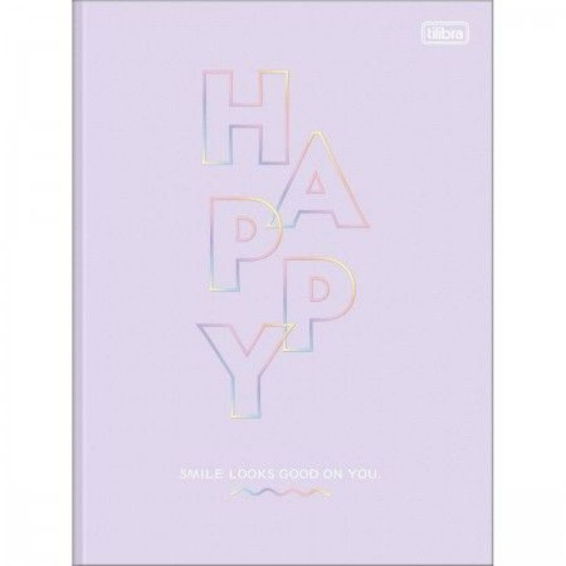 CADERNO BROCHURAO CAPA DURA 48 FOLHAS HAPPY TILIBRA - REF. 30589 - PACOTE COM 5 UNIDADES
