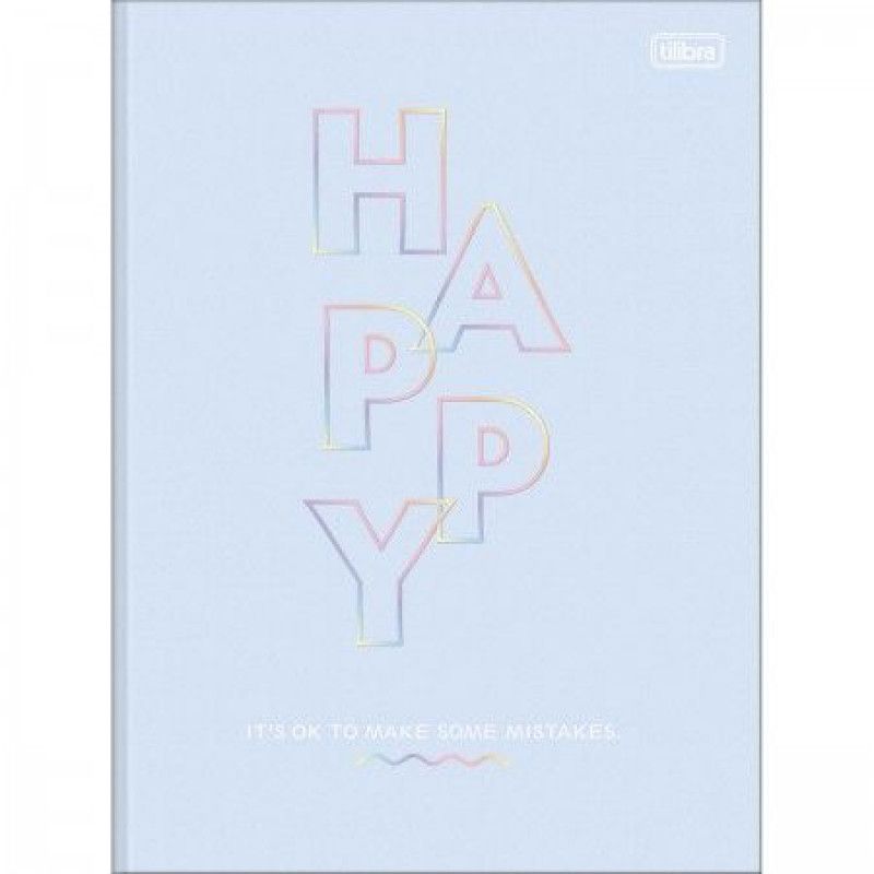 CADERNO BROCHURAO CAPA DURA 48 FOLHAS HAPPY TILIBRA - REF. 30589 - PACOTE COM 5 UNIDADES