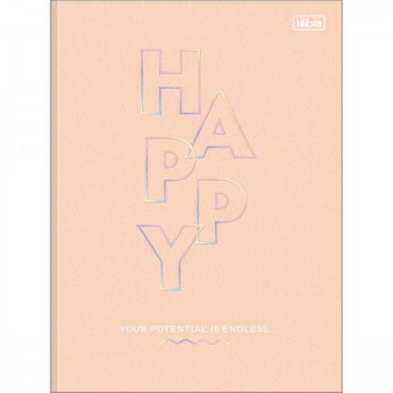 CADERNO BROCHURAO CAPA DURA 48 FOLHAS HAPPY TILIBRA - REF. 30589 - PACOTE COM 5 UNIDADES