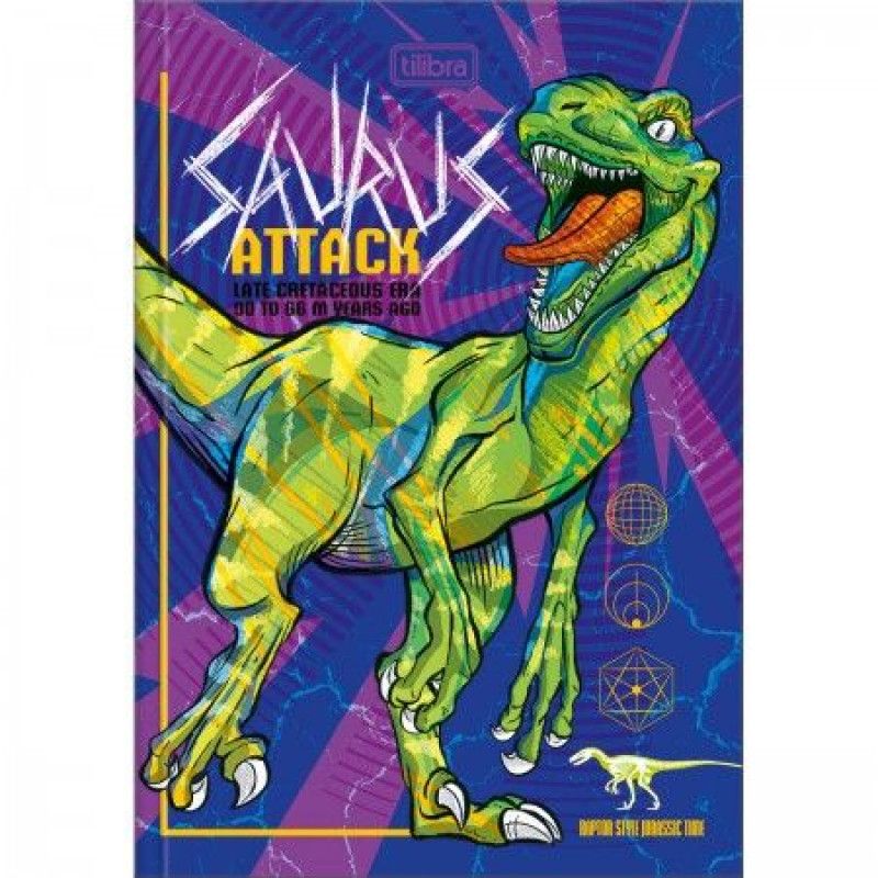CADERNO BROCHURAO CAPA DURA 80 FOLHAS RAPTOR TILIBRA - REF. 30954 - PACOTE COM 5 UNIDADES