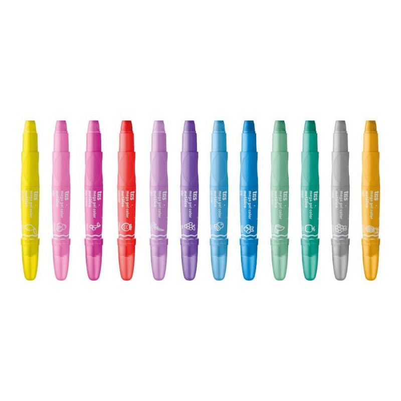 GIZAO DE CERA 12 CORES RETRATIL MEGA GEL METALIC - REF. 688237 - 1 UNIDADE