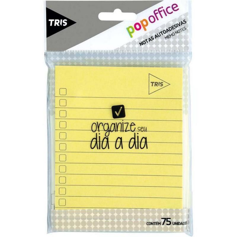 BLOCO ADESIVO ANOTACAO 125X100MM 75 FOLHAS TRIS - REF. 687490 - 1 UNIDADE