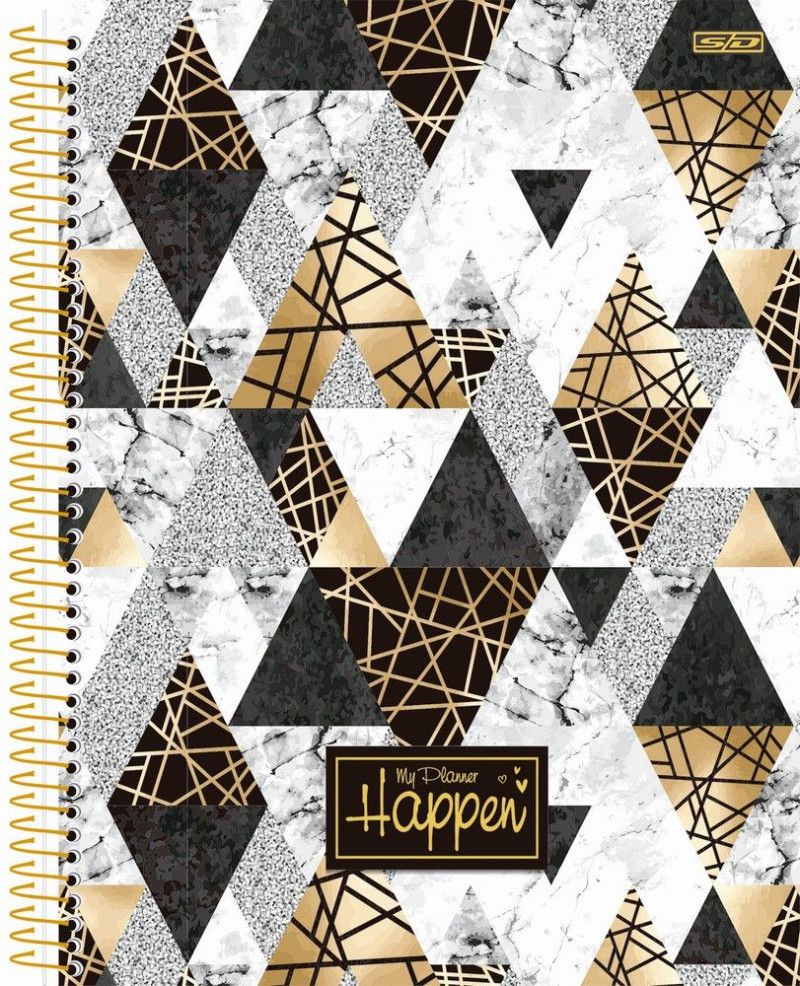 PLANNER ESPIRAL PERMANENTE HAPPEN SAO DOMINGOS - REF. 135005 - PACOTE COM 4 UNIDADES SORTIDAS