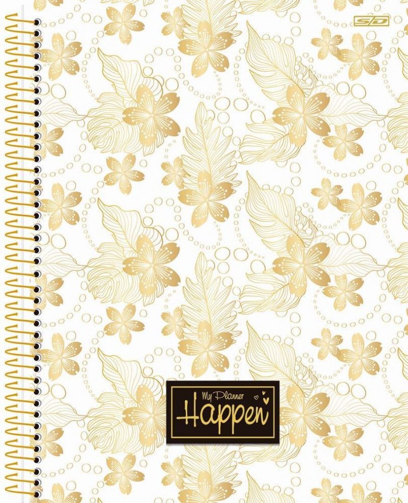 PLANNER ESPIRAL PERMANENTE HAPPEN SAO DOMINGOS - REF. 135005 - PACOTE COM 4 UNIDADES SORTIDAS