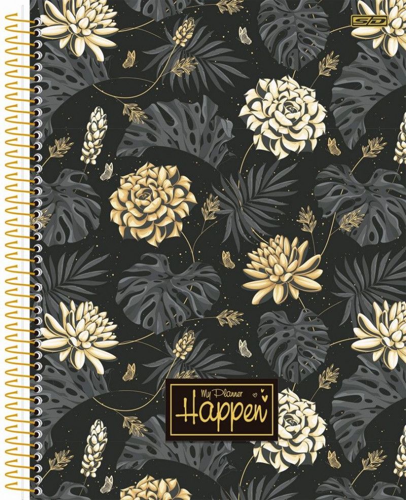 PLANNER ESPIRAL PERMANENTE HAPPEN SAO DOMINGOS - REF. 135005 - PACOTE COM 4 UNIDADES SORTIDAS