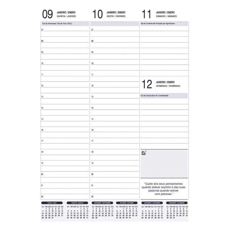 AGENDA ESPIRAL EASY WEEK 2026 SAO DOMINGOS ANIMATIVA - REF. 130004 - PACOTE COM 2 UNIDADES