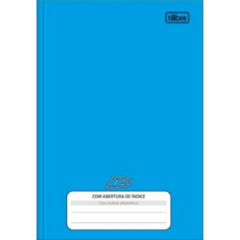 CADERNO BROCHURA 1/4 CAPA DURA 96 FOLHAS AZUL COM INDICE TILIBRA - REF. 31375 - PACOTE COM 10 UNIDADES