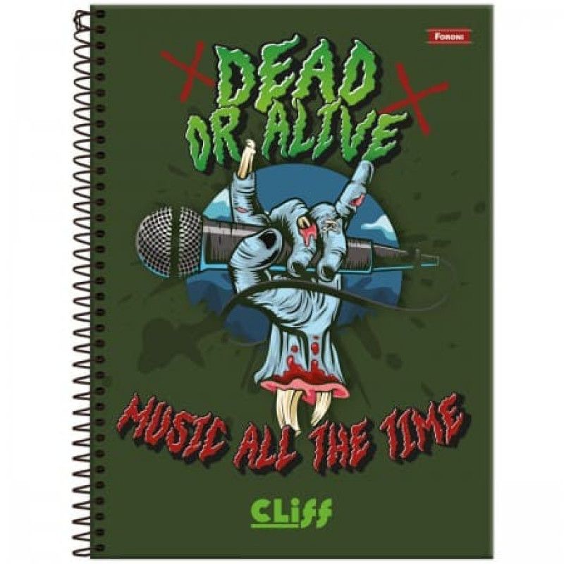 CADERNO 1X1 CAPA DURA 80 FOLHA CLIFF MASCULINO FORONI - REF. 6685 - PACOTE COM 4 UNIDADES