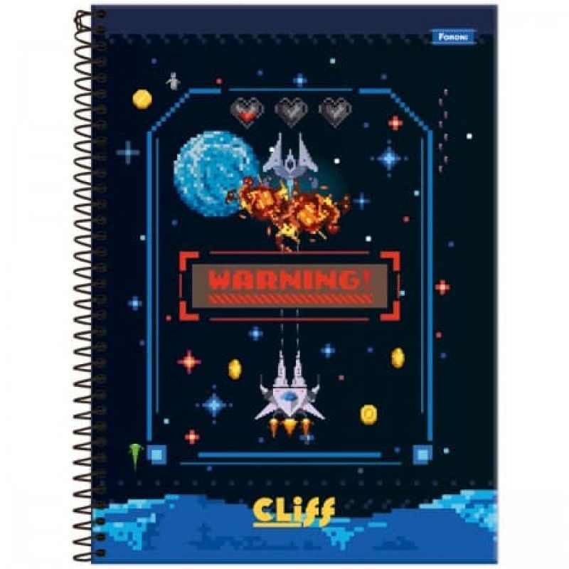 CADERNO 1X1 CAPA DURA 80 FOLHA CLIFF MASCULINO FORONI - REF. 6685 - PACOTE COM 4 UNIDADES