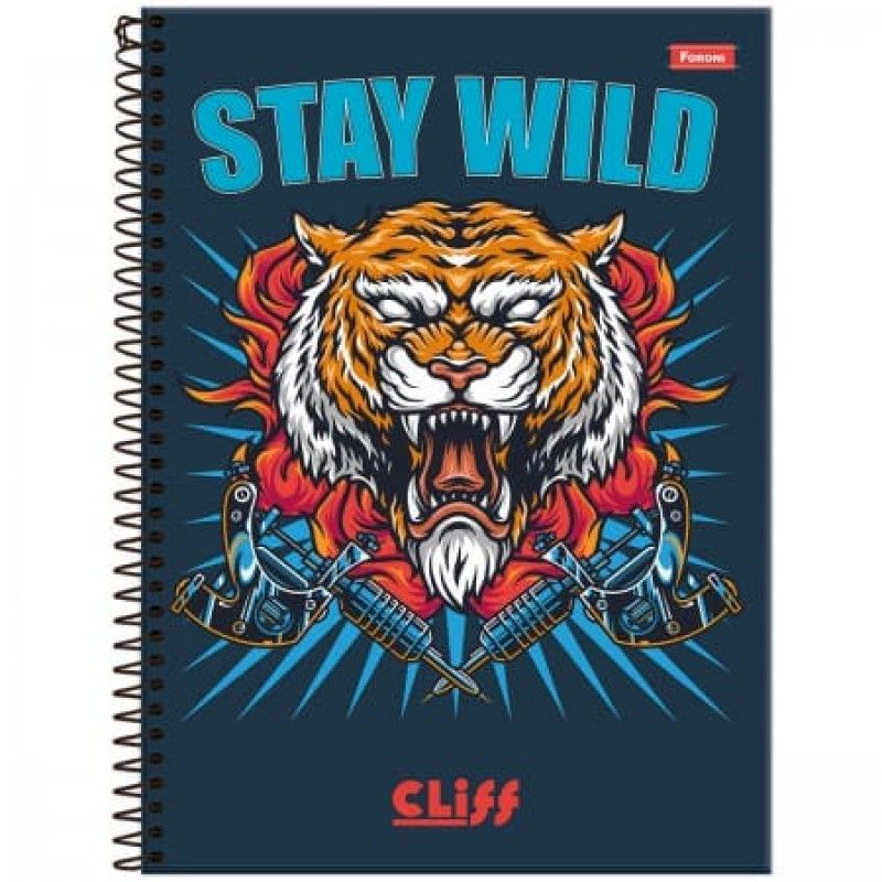 CADERNO 1X1 CAPA DURA 80 FOLHA CLIFF MASCULINO FORONI - REF. 6685 - PACOTE COM 4 UNIDADES