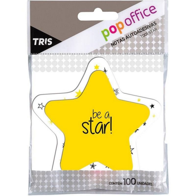 BLOCO ADESIVO ANOTACAO ESTRELA 100 FOLHAS TRIS - REF. 608099 - 1 UNIDADE