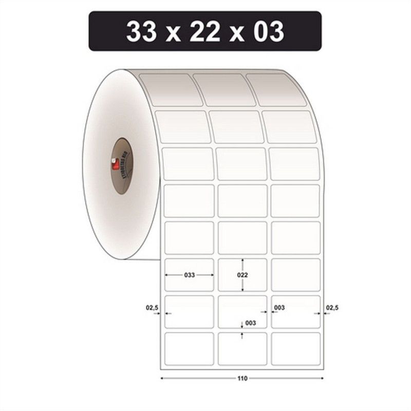 ETIQUETA ADESIVA TERMICA COUCHE 33X22X3 - REF. GR942 - 1 UNIDADE