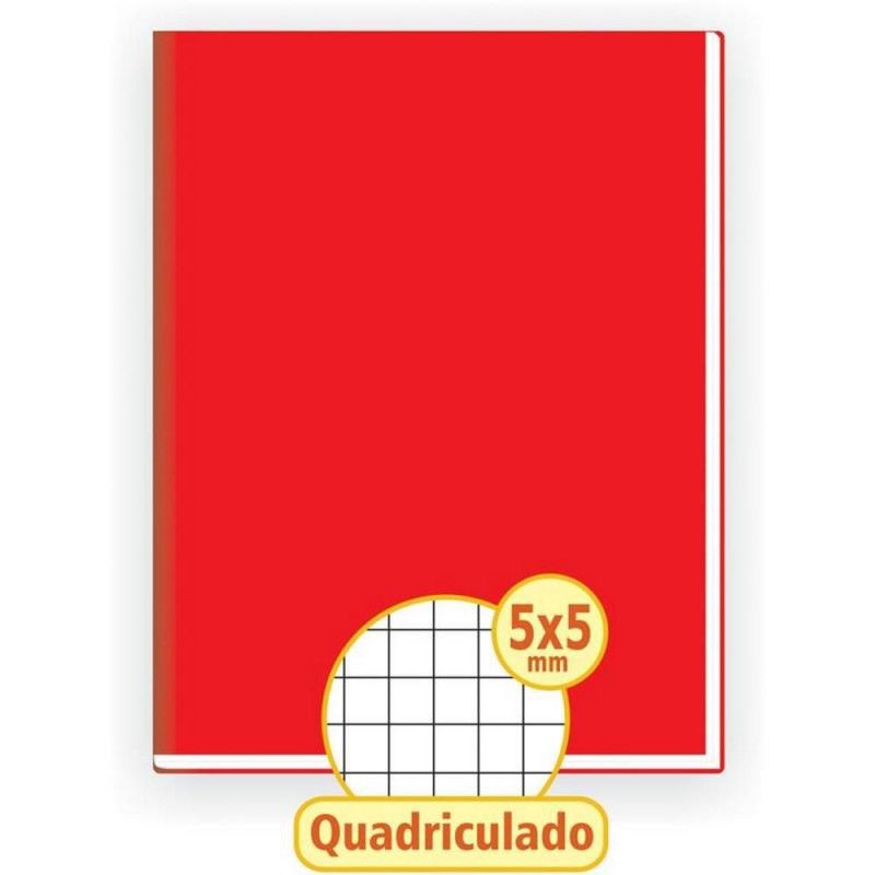 CADERNO QUADRICULADO 5X5MM CAPA DURA 48 FOLHAS BROCHURAO TAMOIO - REF. 2119 - PACOTE COM 5 UNIDADES