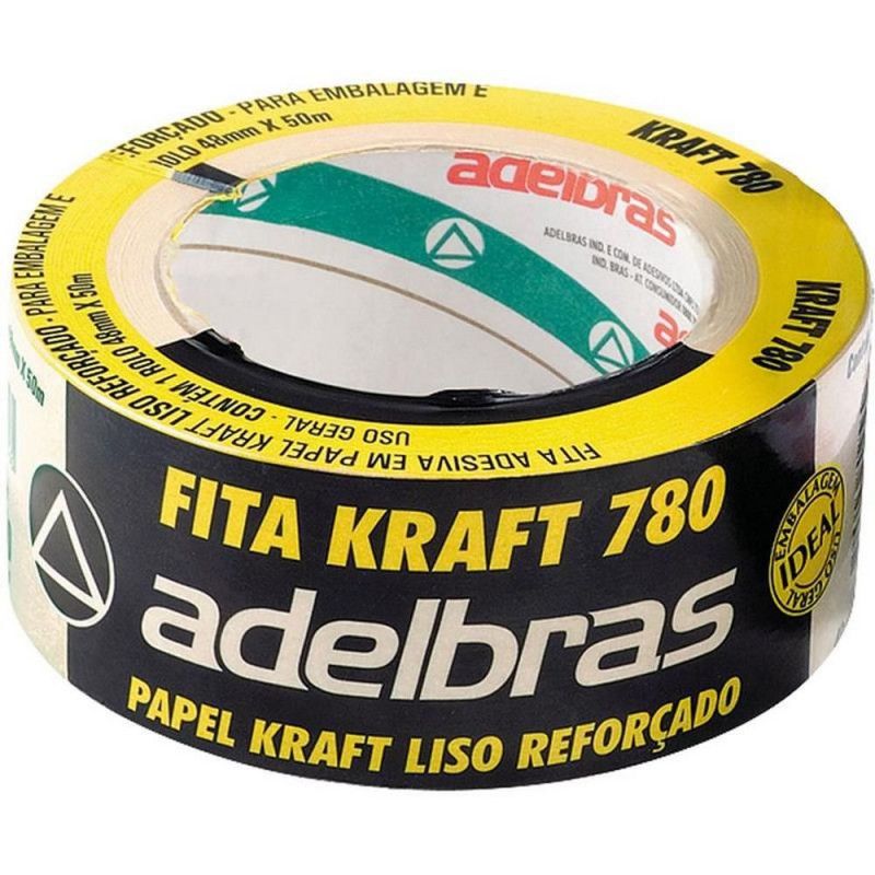 FITA EMPACOTAMENTO KRAFT 780 SLEEVE 48MMX50M ADELBRAS - REF. 780 - 1 UNIDADE
