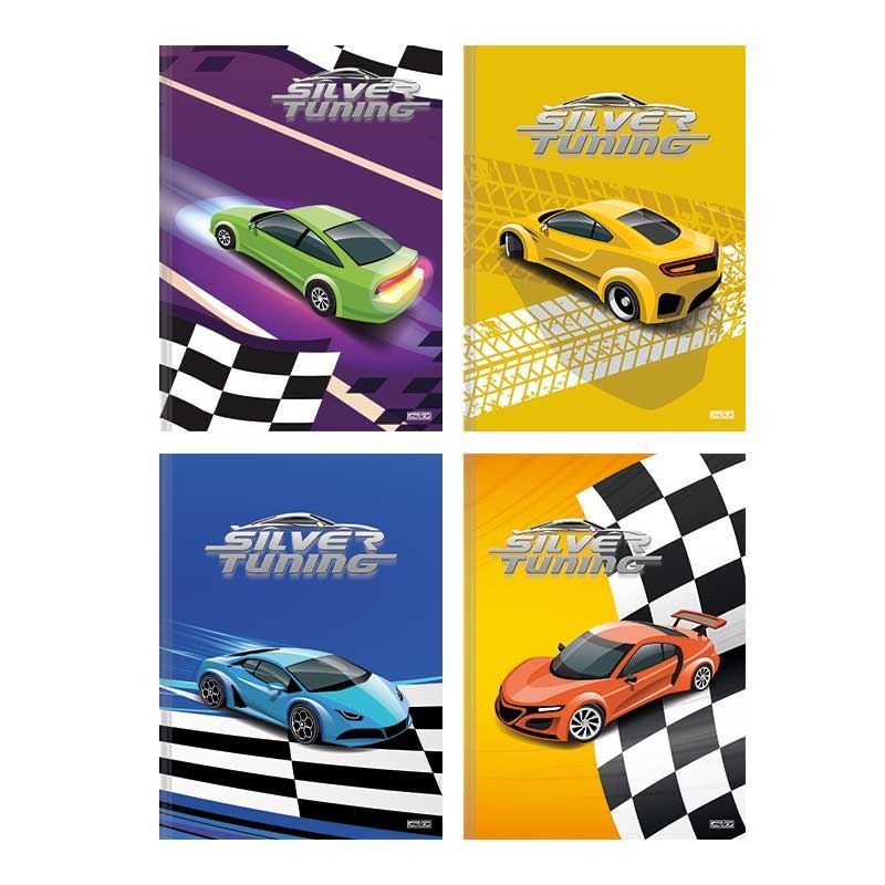 CADERNO BROCHURAO CAPA DURA 80 FOLHAS SILVER TUNING - REF. 223032 - PACOTE COM 5 UNIDADES