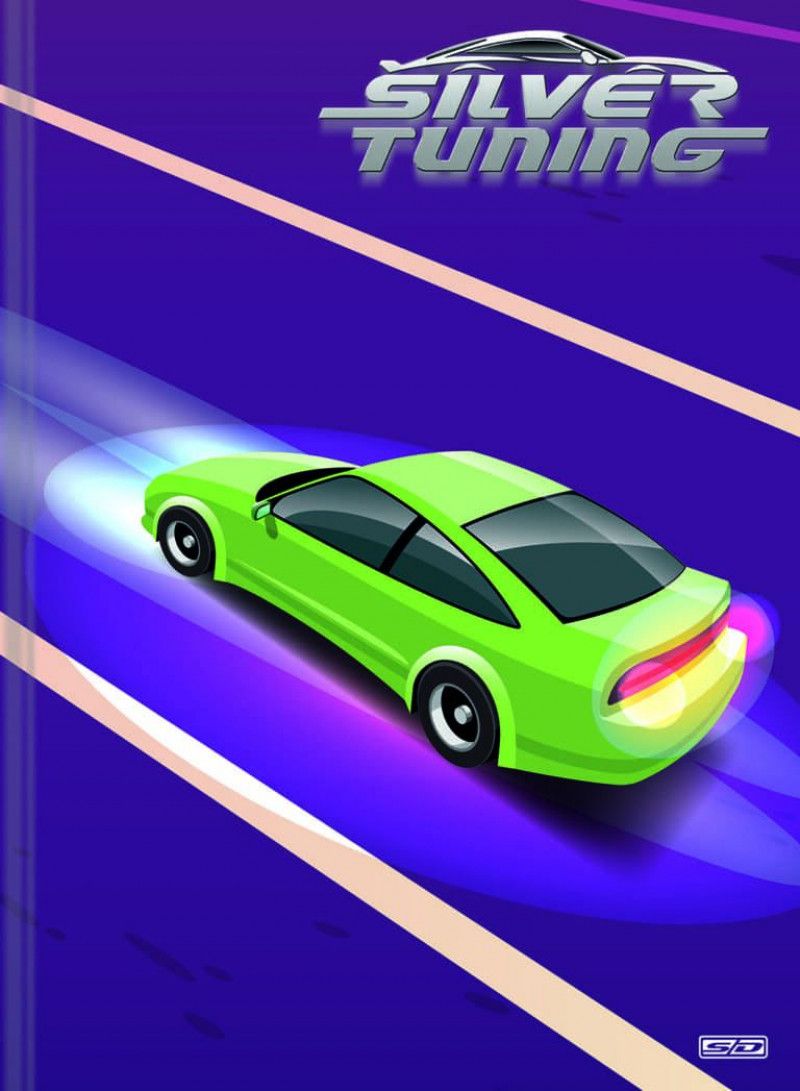 CADERNO BROCHURAO CAPA DURA 80 FOLHAS SILVER TUNING - REF. 223032 - PACOTE COM 5 UNIDADES