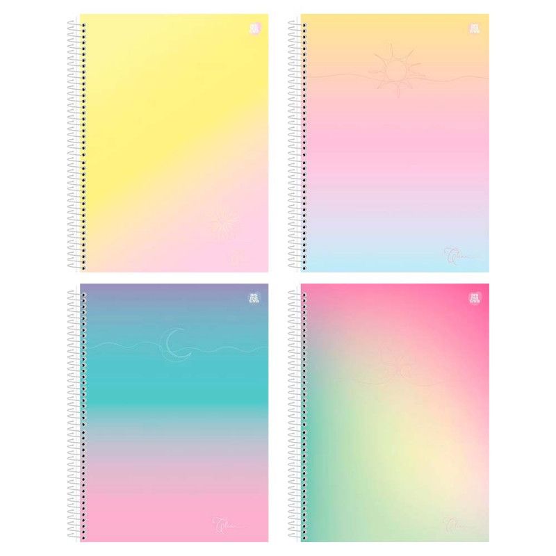 CADERNO 1 MATERIA CAPA DURA 80 FOLHAS CLEAN SAO DOMINGOS - REF. 233134 - PACOTE COM 4 UNIDADES