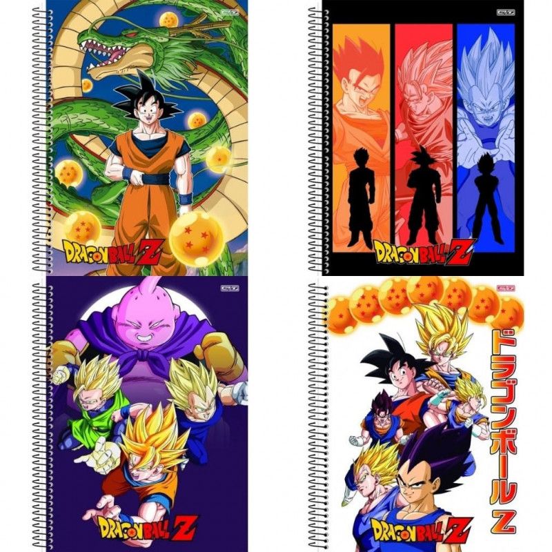 CADERNO 1 MATERIA CAPA DURA 80 FOLHAS DRAGON BALL SAO DOMINGOS - REF. 233171 - PACOTE COM 4 UNIDADES