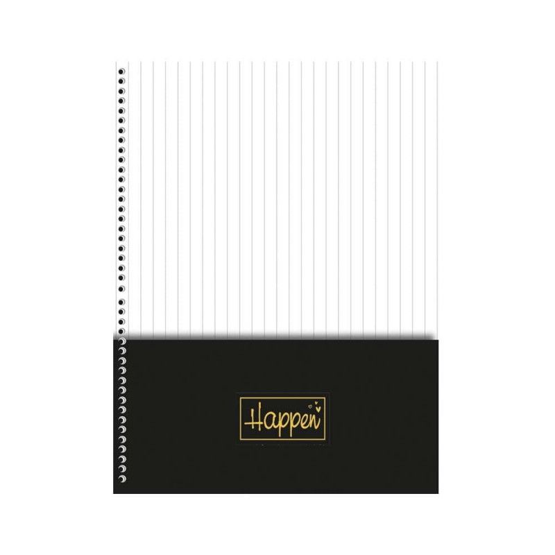 CADERNO 1 MATERIA CAPA DURA 80 FOLHAS HAPPEN SAO DOMINGOS - REF. 233242 - PACOTE COM 4 UNIDADES