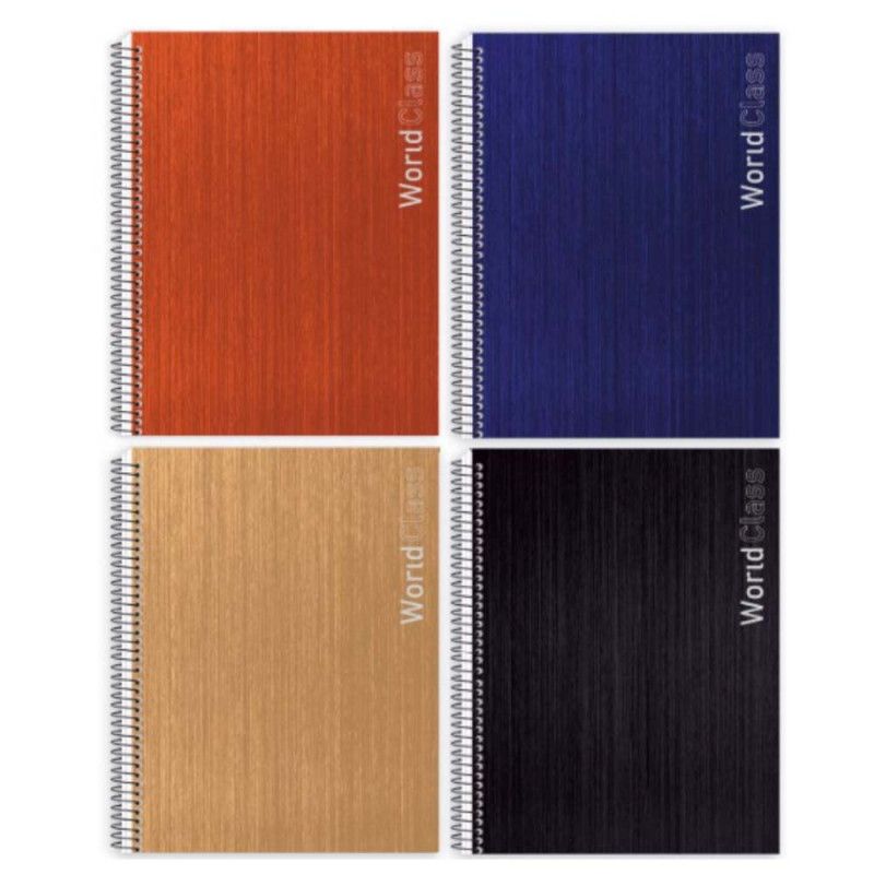 CADERNO 1 MATERIA CAPA DURA 80 FOLHAS WORLD CLASS - REF. 233058 - PACOTE COM 4 UNIDADES