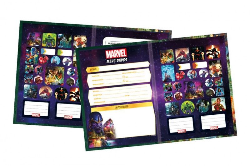 CADERNO BROCHURAO CAPA DURA 80 FOLHAS MARVEL NOW - REF. 223060 - PACOTE COM 5 UNIDADES