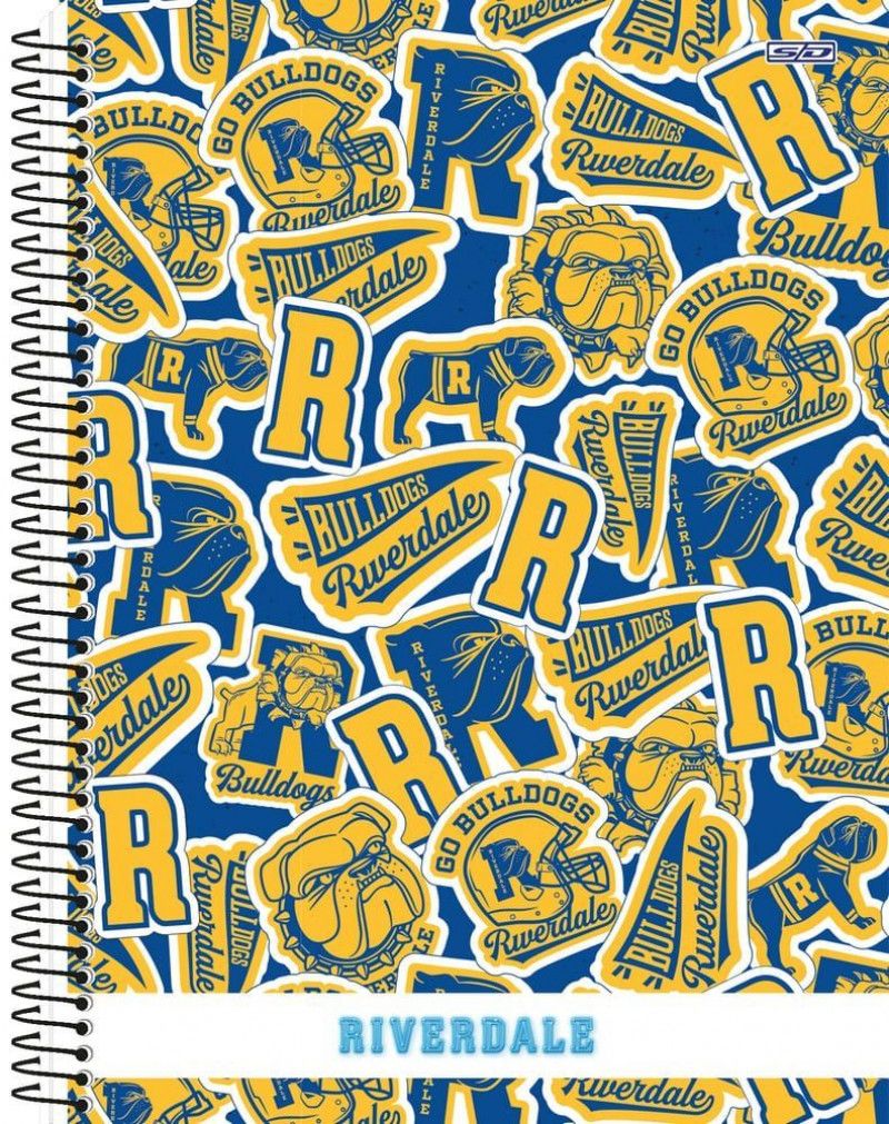 CADERNO 1 MATERIAS CAPA DURA 80 FOLHAS RIVERDALE SAO DOMINGOS - REF. 233183 - PACOTE COM 4 UNIDADES