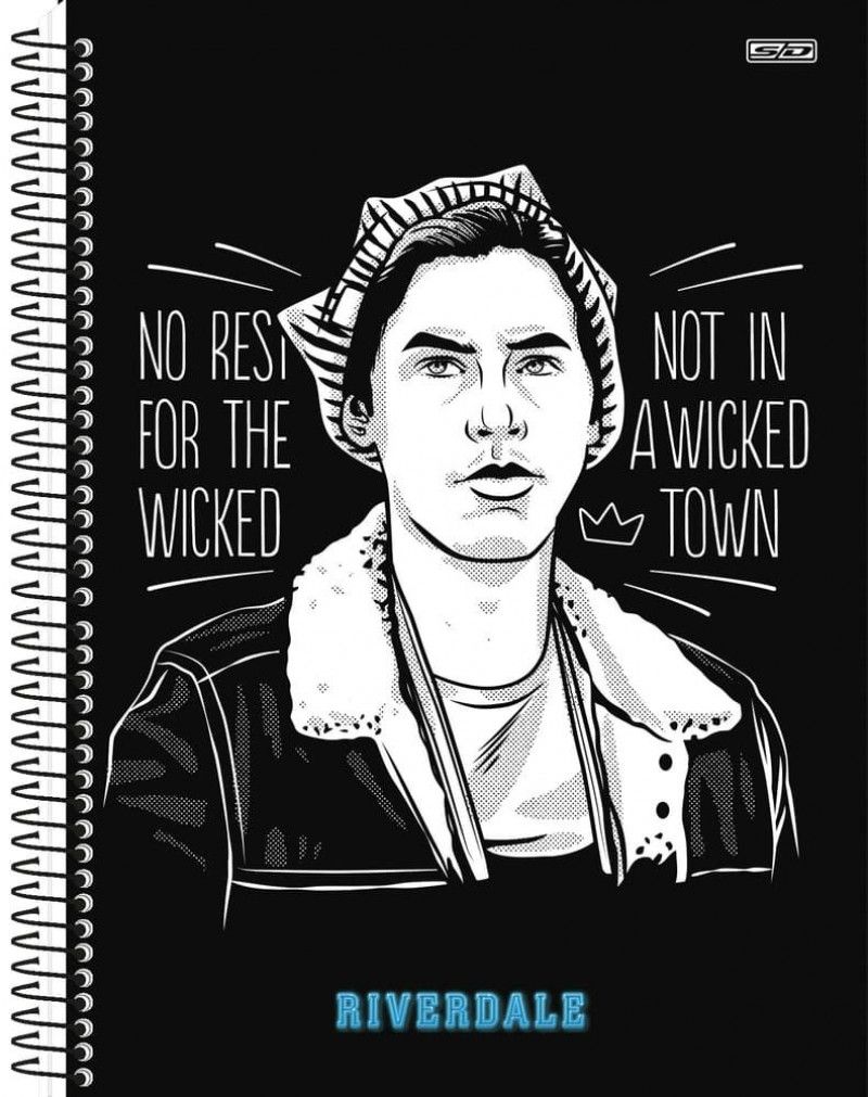CADERNO 1 MATERIAS CAPA DURA 80 FOLHAS RIVERDALE SAO DOMINGOS - REF. 233183 - PACOTE COM 4 UNIDADES