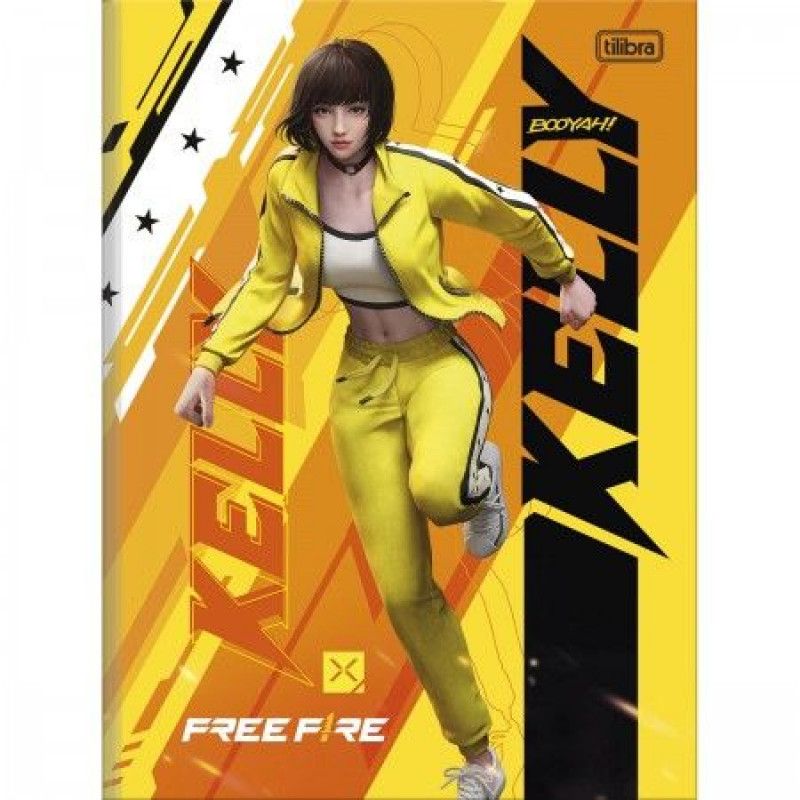 CADERNO BROCHURAO CAPA DURA 80 FOLHAS FREE FIRE TILIBRA - REF. 31963 - PACOTE COM 5 UNIDADES