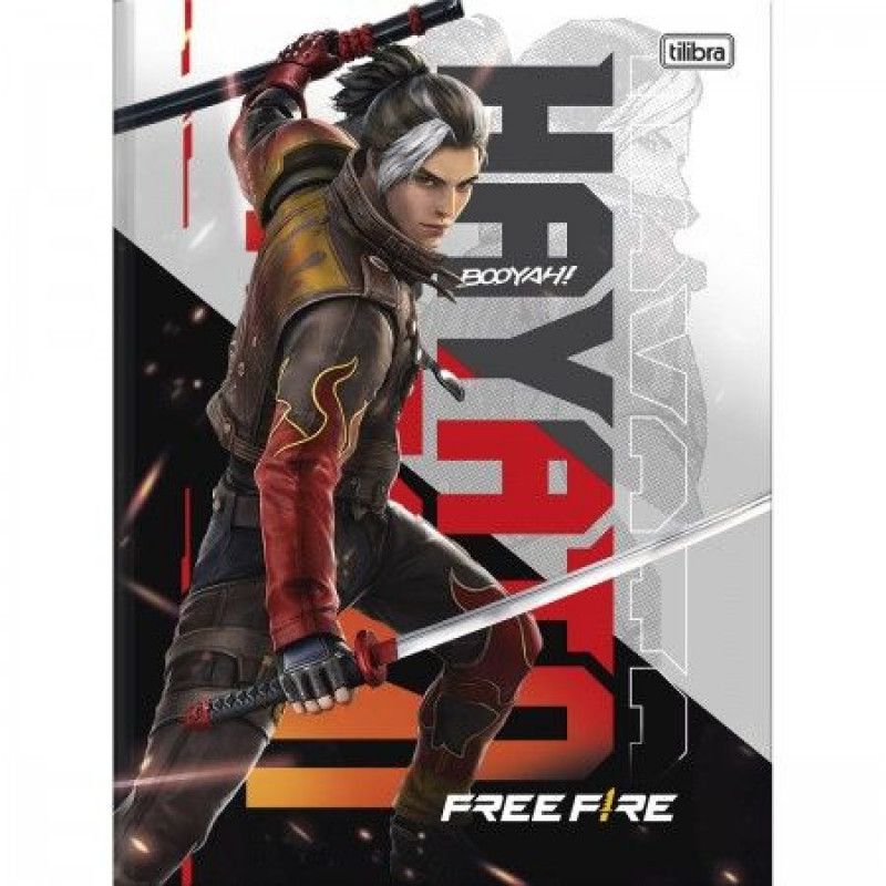 CADERNO BROCHURAO CAPA DURA 80 FOLHAS FREE FIRE TILIBRA - REF. 31963 - PACOTE COM 5 UNIDADES