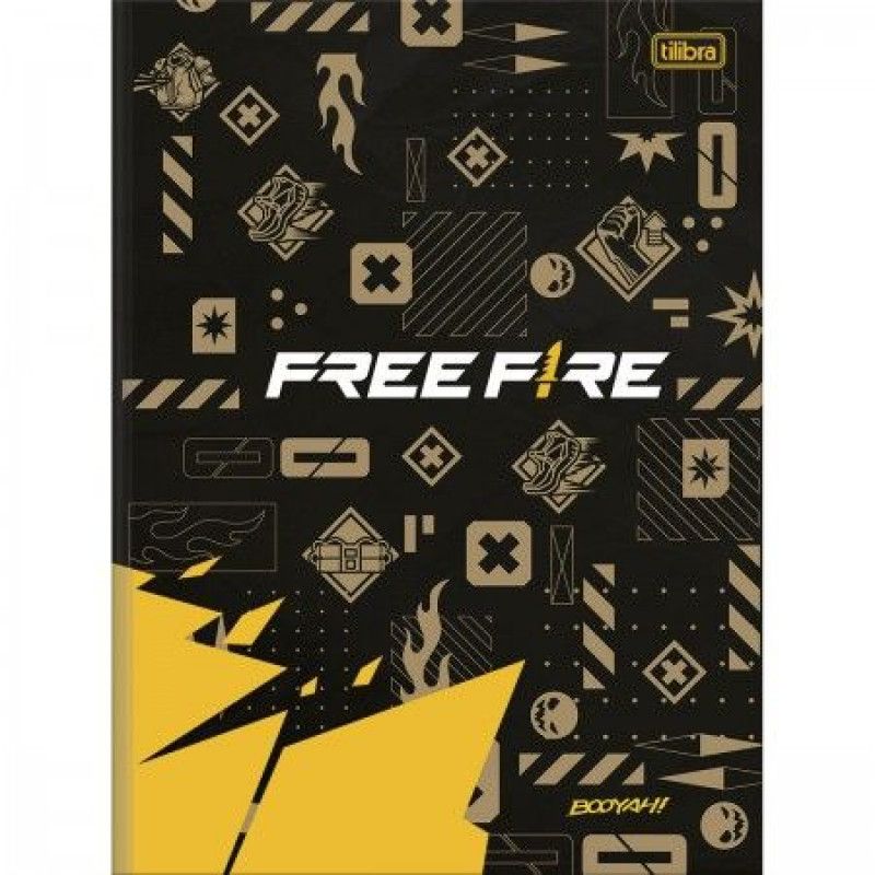 CADERNO BROCHURAO CAPA DURA 80 FOLHAS FREE FIRE TILIBRA - REF. 31963 - PACOTE COM 5 UNIDADES
