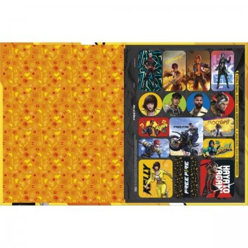 CADERNO BROCHURAO CAPA DURA 80 FOLHAS FREE FIRE TILIBRA - REF. 31963 - PACOTE COM 5 UNIDADES