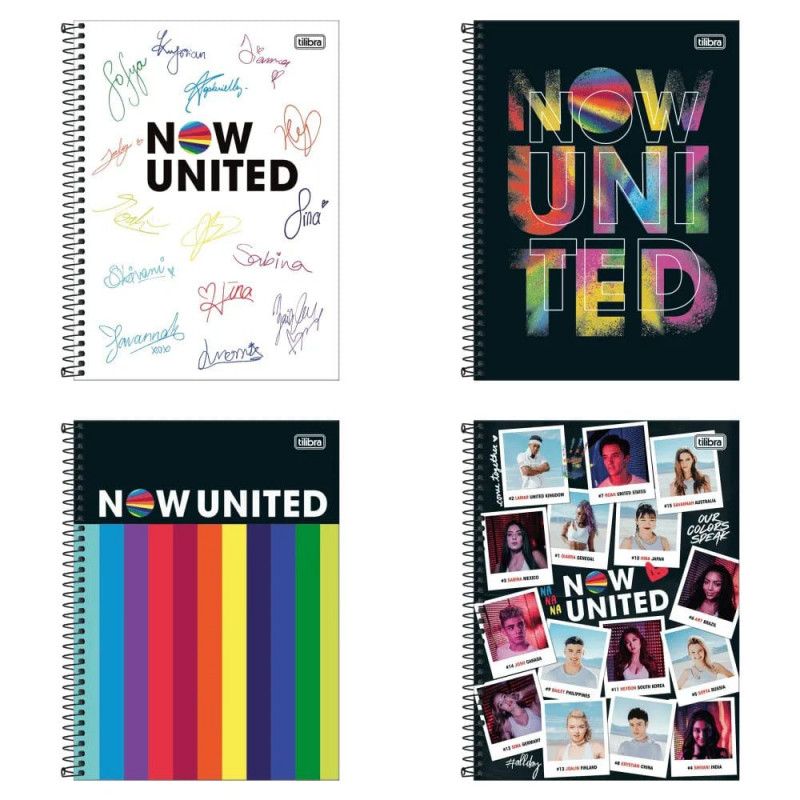CADERNO 1 MATERIA CAPA DURA 80 FOLHAS NOW UNITED TILIBRA - REF. 31834 - PACOTE COM 4 UNIDADES