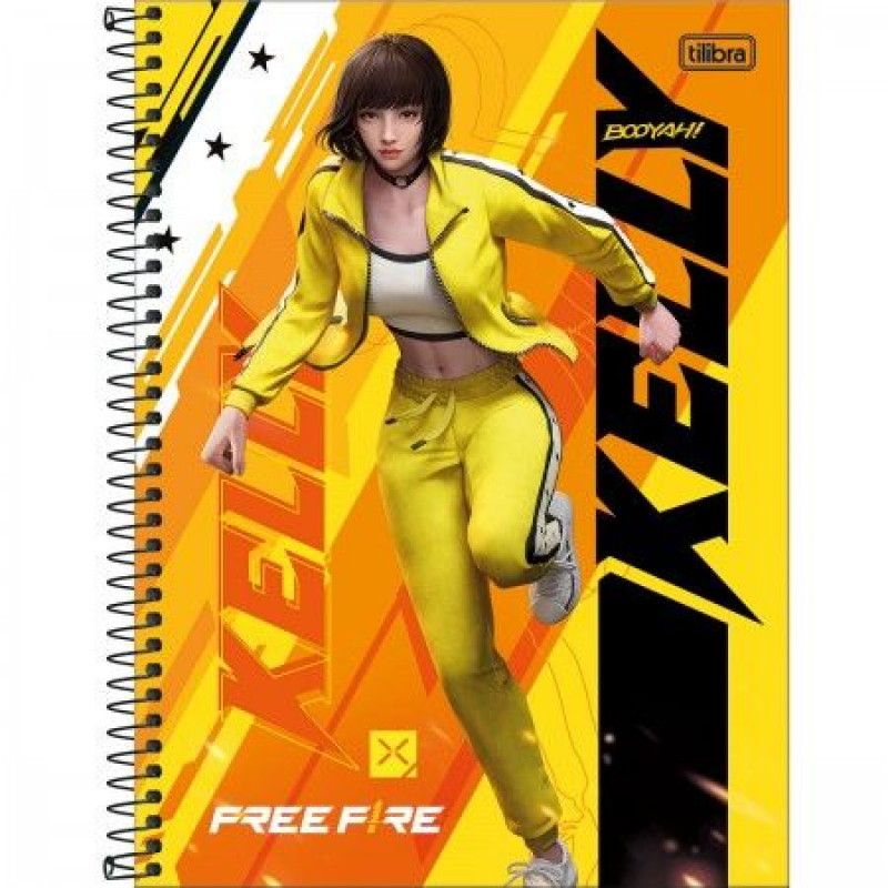 CADERNO 1 MATERIA CAPA DURA 80 FOLHAS FREE FIRE TILIBRA - REF. 31960 - PACOTE COM 4 UNIDADES