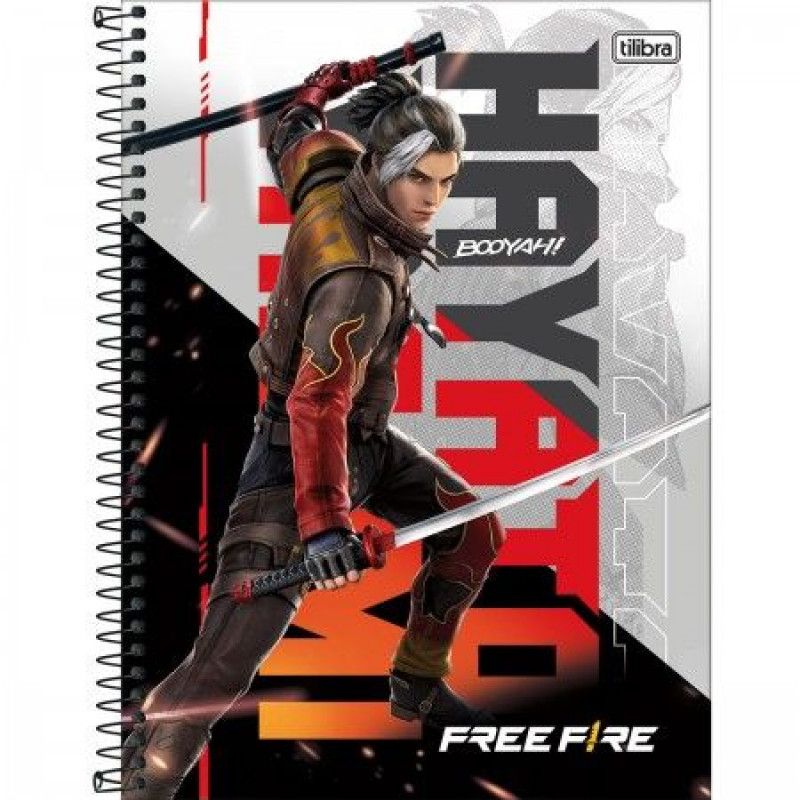 CADERNO 1 MATERIA CAPA DURA 80 FOLHAS FREE FIRE TILIBRA - REF. 31960 - PACOTE COM 4 UNIDADES